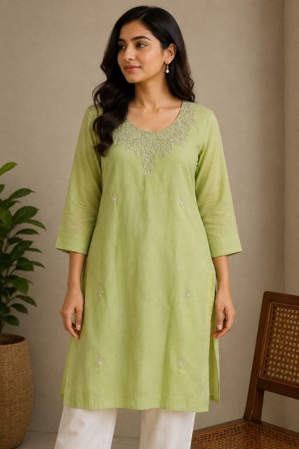 Light green design top