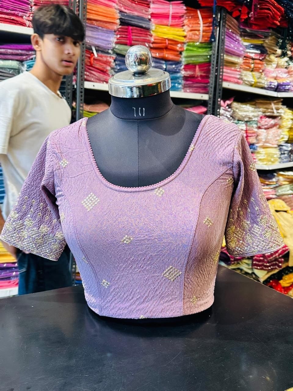 Lavender Bandhani Blouse