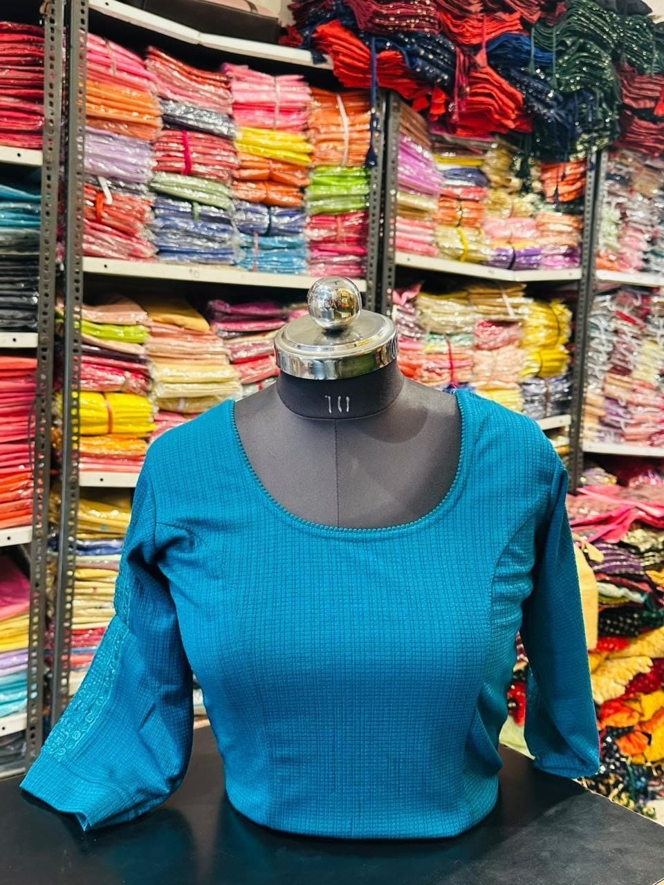 Rama Green Textured Blouse
