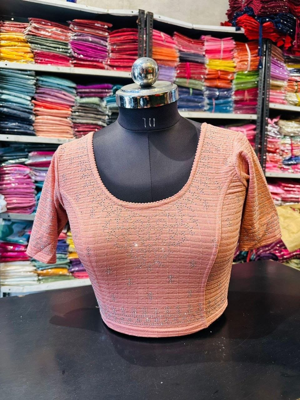 Rose Stone-Work Blouse