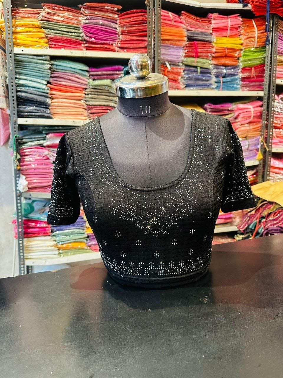 Black Stone-Work Blouse