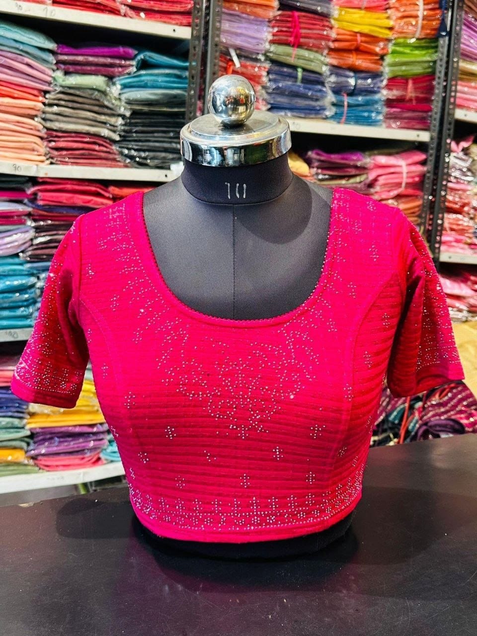 Rani Pink Stone-Work Blouse