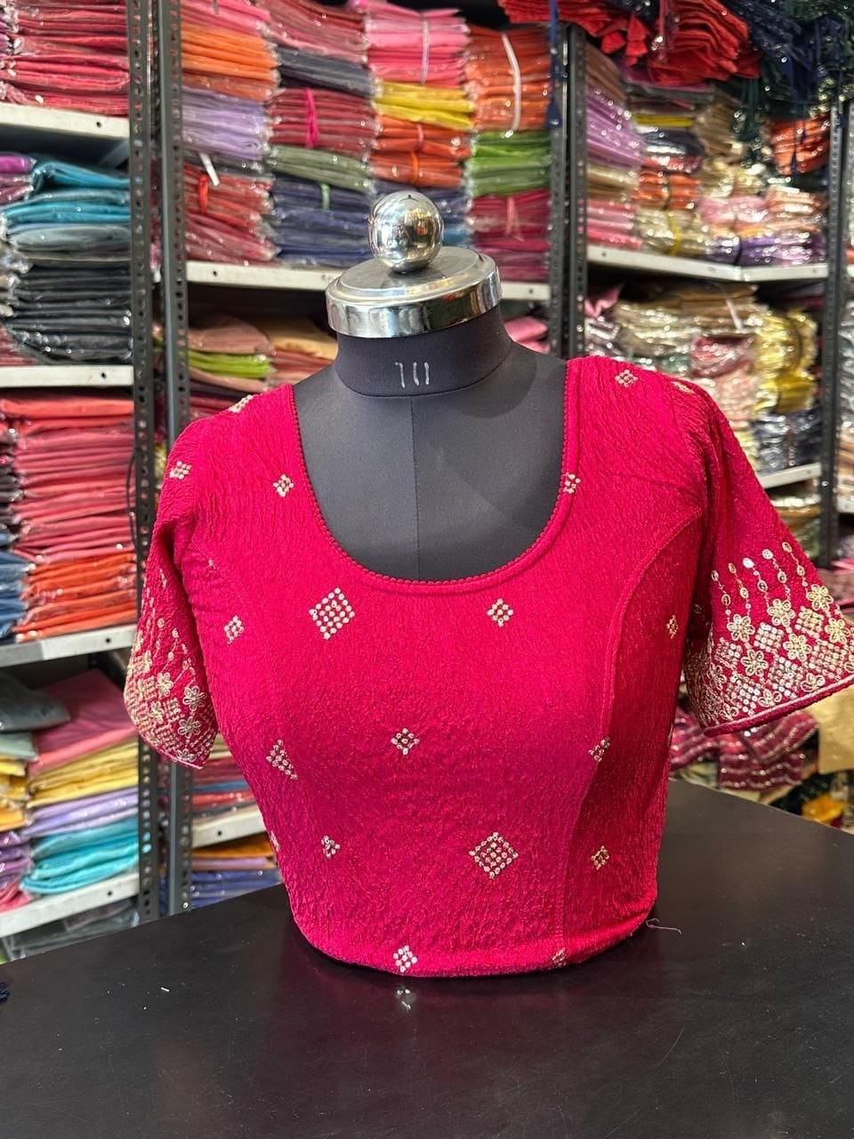 Rani Pink Bandhani Blouse