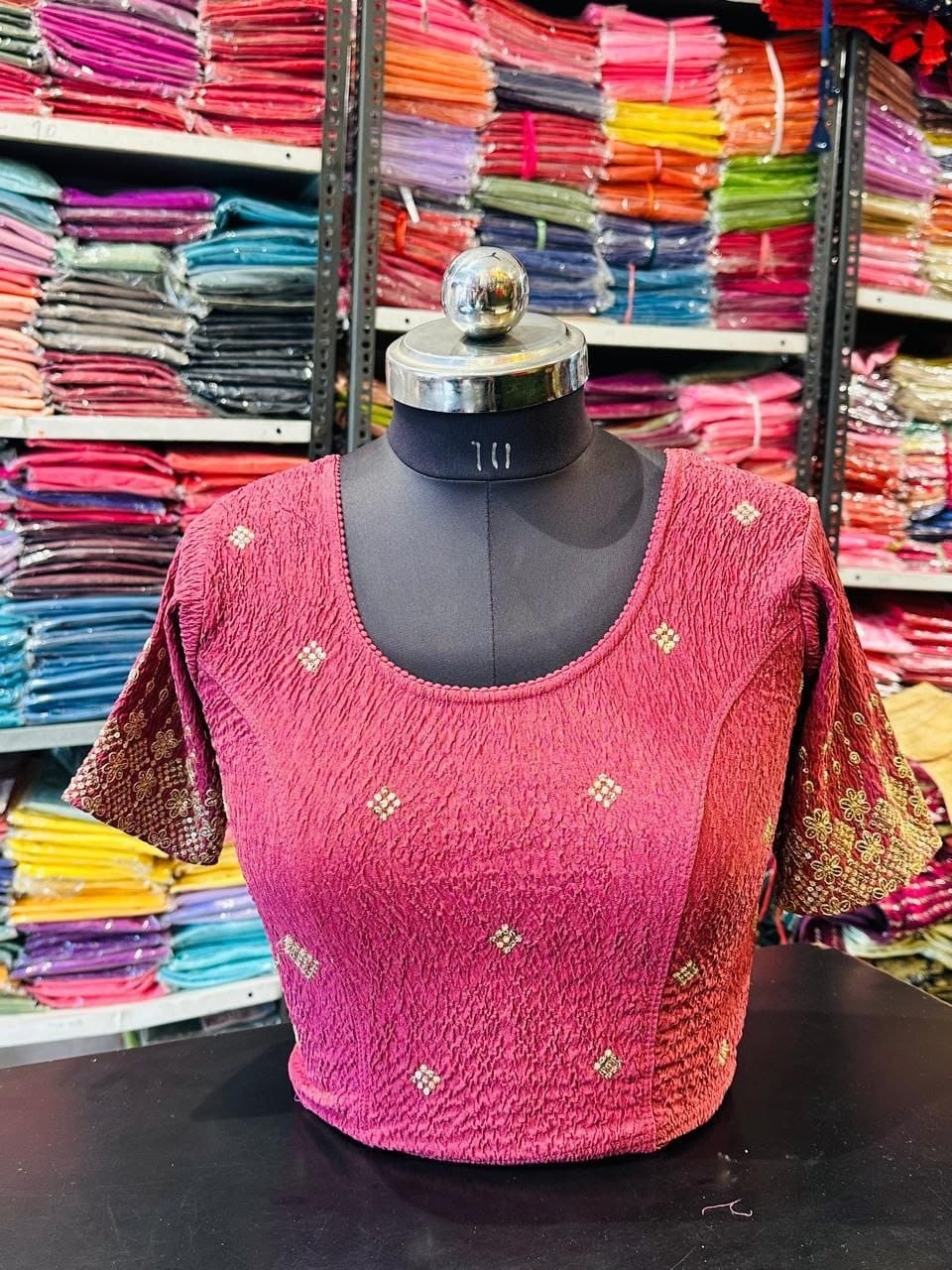 Onion Pink Bandhani Blouse