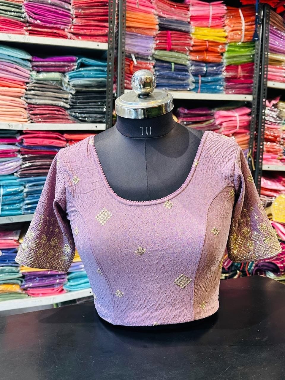 Mauve Bandhani Blouse