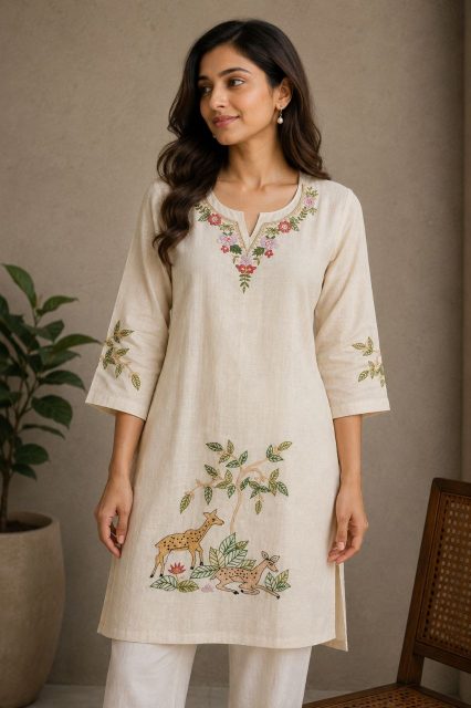 White flower design top
